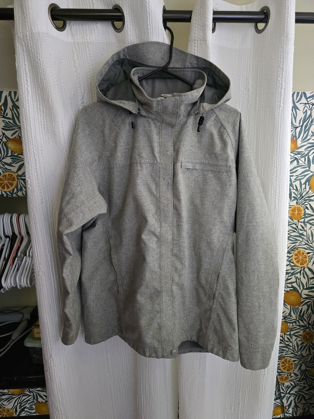 REI Women's LARGE Gray Hooded Ski Jacket